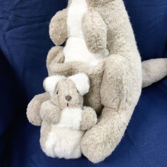 ALRESFORD vintage kangaroo plush - 16" gray mom & baby joey stuffed animals UK - Picture 5 of 15